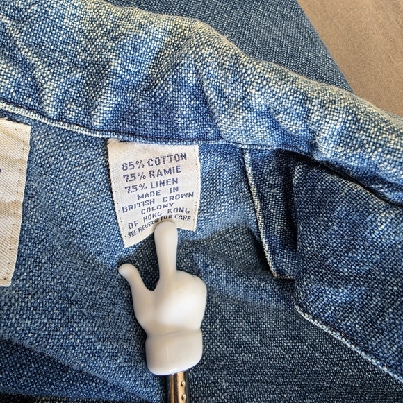 Perry Ellis Women's Blue Denim Chore Barn Jean Jacket Size Medium Square Pockets - Picture 11 of 15